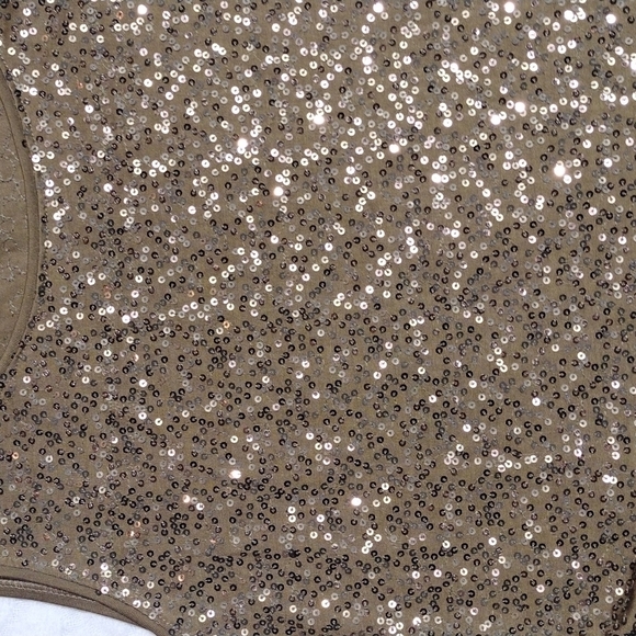 SEQUIN tank top brown medium NWOT - Picture 4 of 4